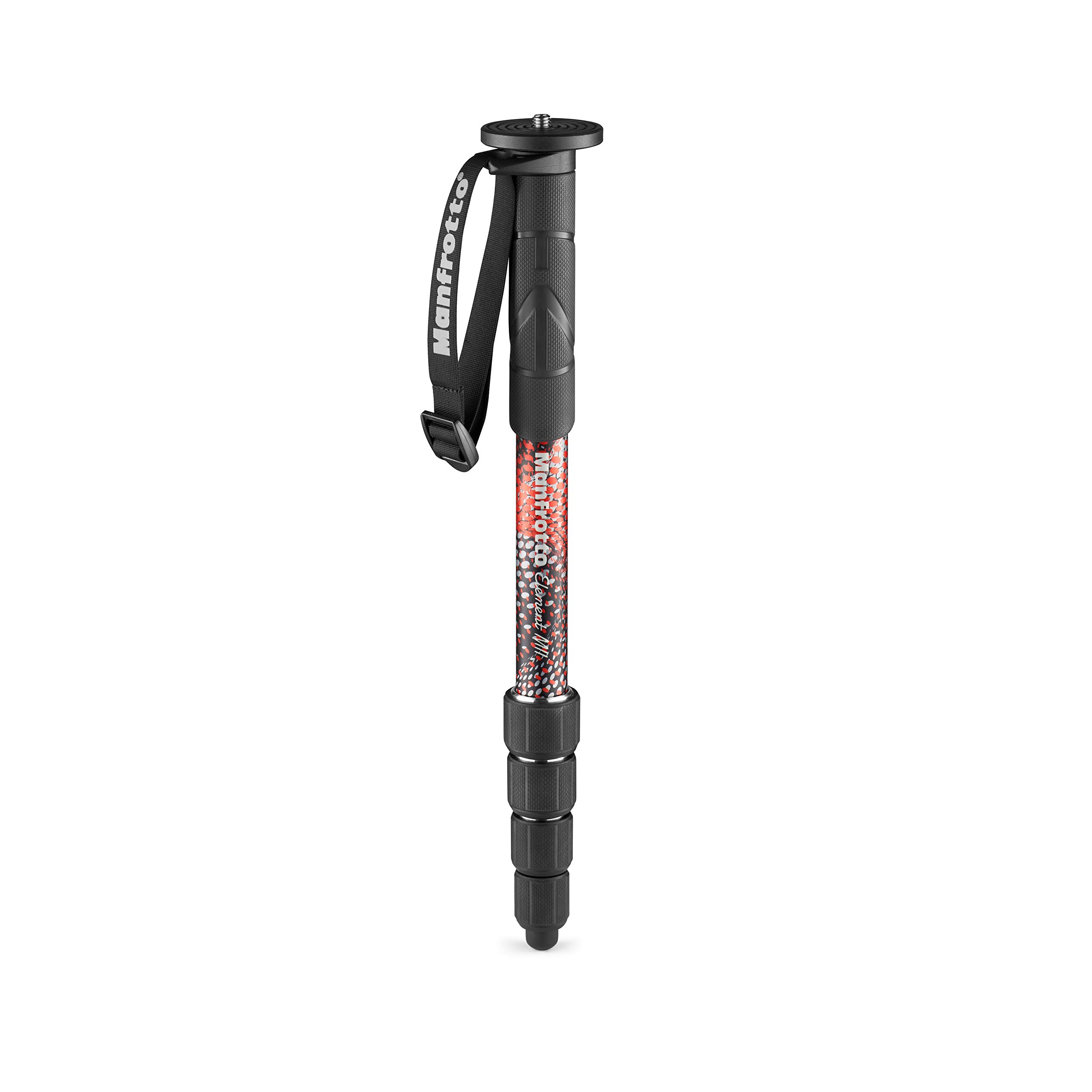 

Manfrotto Element MII Red Aluminum Monopod, 5-Section Twist Lock, Max 15kg, Professional Grade, Portable (MMELMIIA5RD)