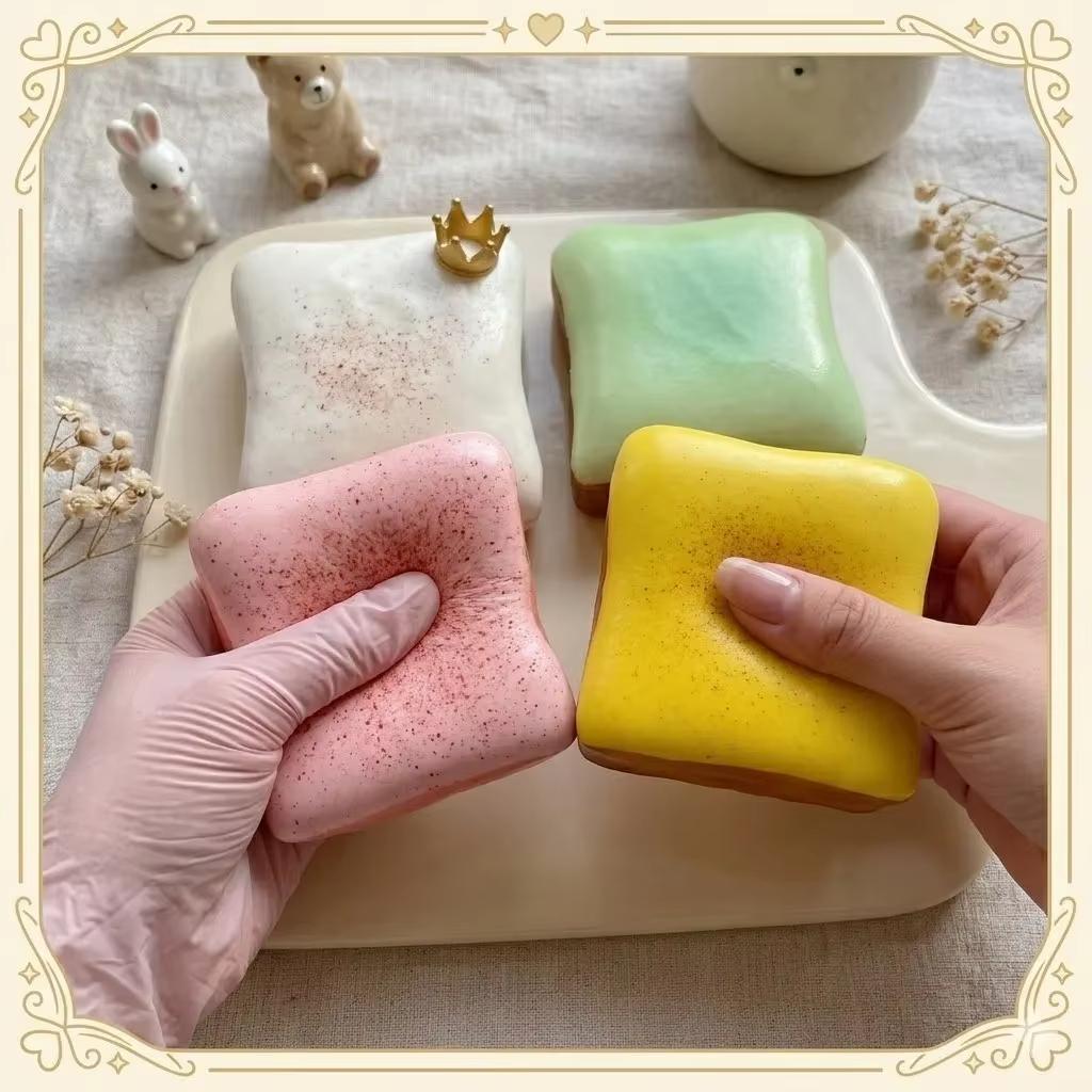 Bai Fen Bai Toys Squishy Simulated Toast Bread Squeeze Toy Slow Rising Stress Relief Toys Sensory Fidget Toy For Anxiety Adhd Fidget Toy For Kids