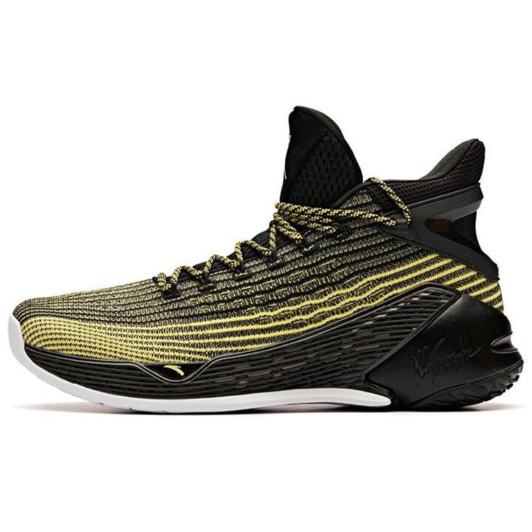 New Anta KT4 Thompson KT4 Cushioning Anti Slip And Wear Resistant High Top Performance Basketball Shoes Men's Black Yellow 11921101-5