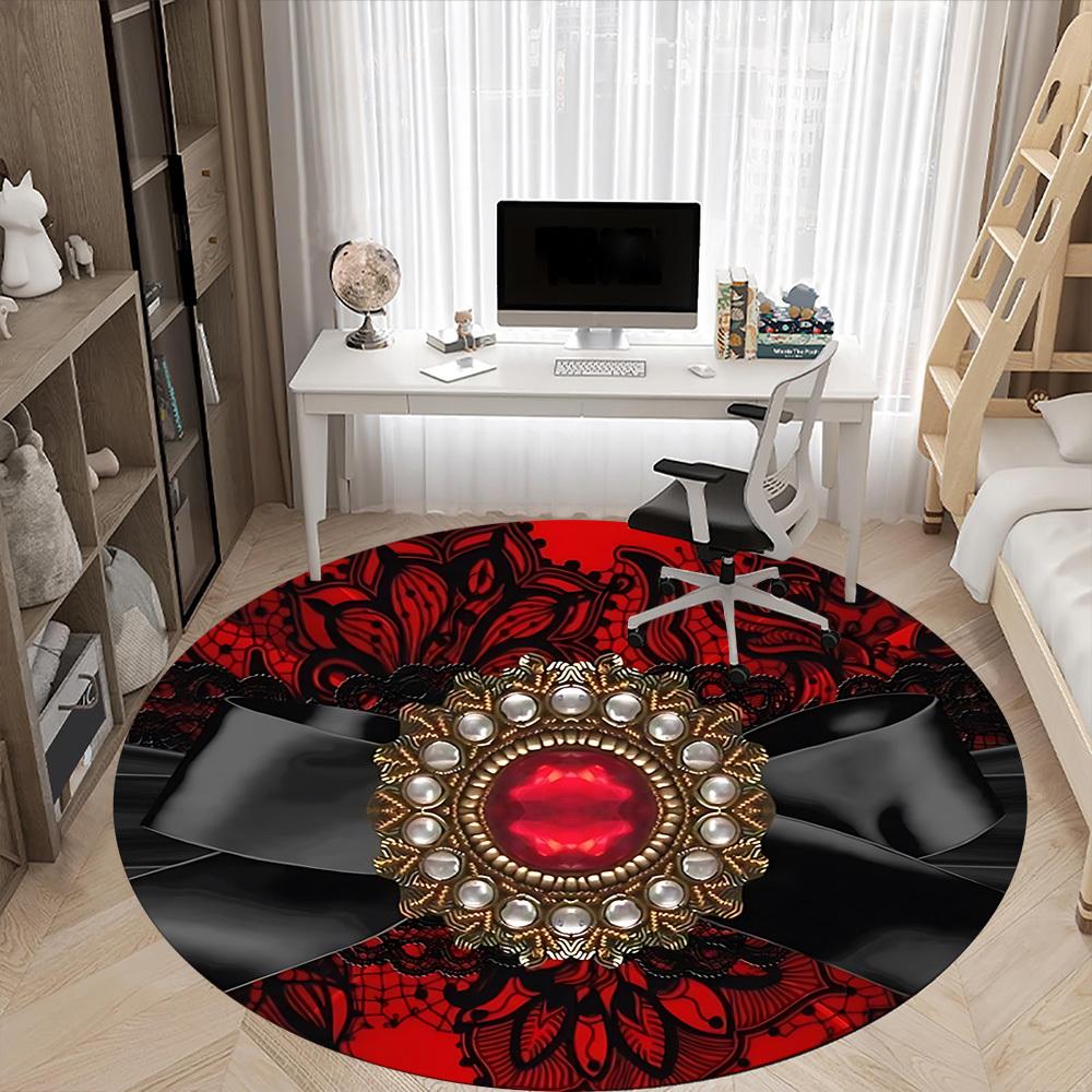 1pc Elegant BowChair Carpet for Office, Indoor Non-Slip Washable Polyester Fiber Carpet, Mat For Office, Machine Washable