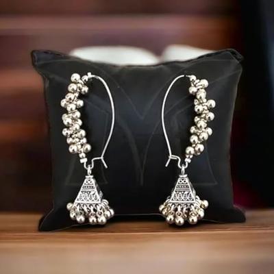 Поліровані сережки з оксидованого срібла