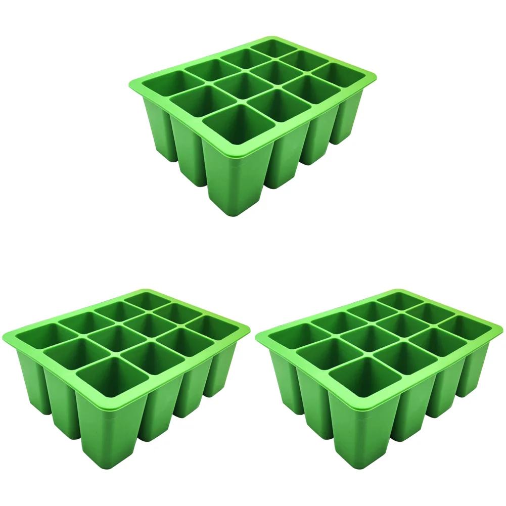 3-1PC Silicone Seed Trays 12 Holes Cell Propagator Growth Thickening Seedling Start Growth Tray For Greenhouse Seed Starter Tray
