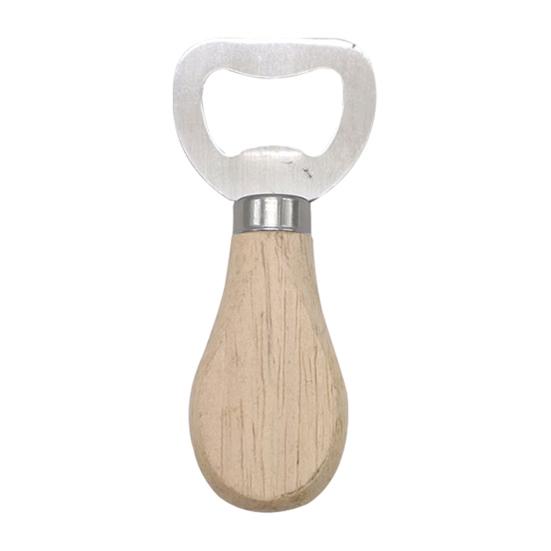 Beer Bottle Opener with Wooden Handle, Stainless Steel Cap Remover, Rustic Bar Tool for Home Kitchen, Gift for Men Dad