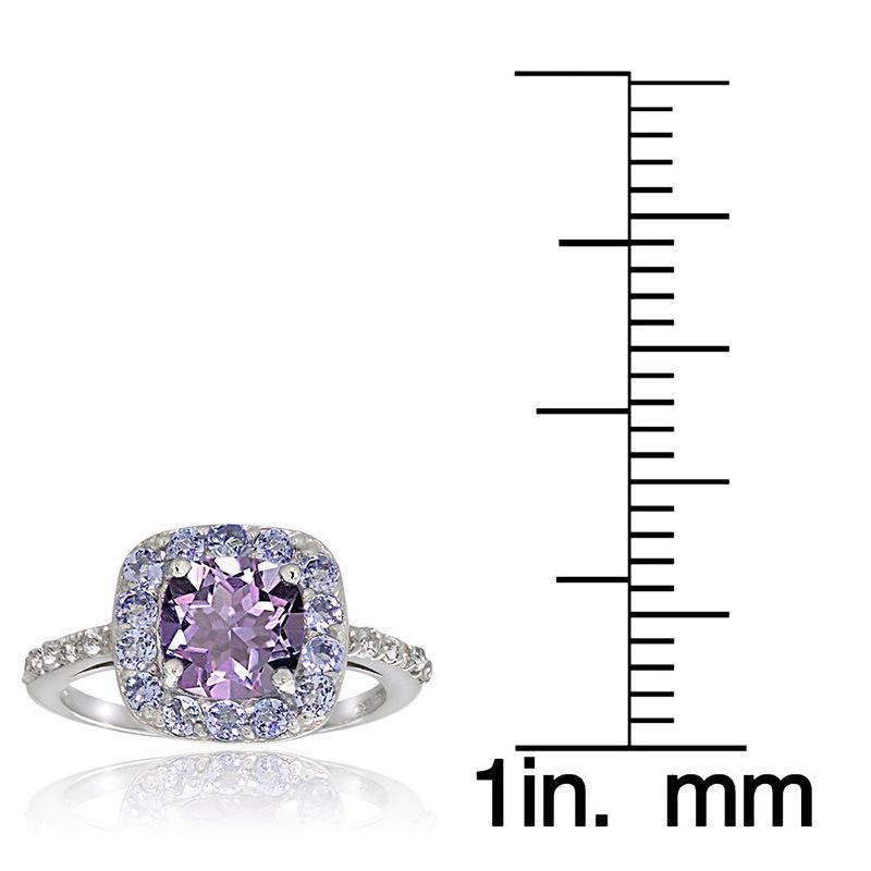 Scione Personalized Metal Full Diamond Microinlaid Purple Zircon Female Ring Jewelry Gift