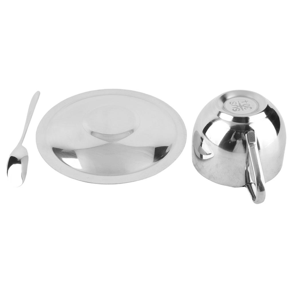 Anti‑Scald Stainless Steel Coffee Cup Mugs Cups with Spoon Saucer Set Tableware