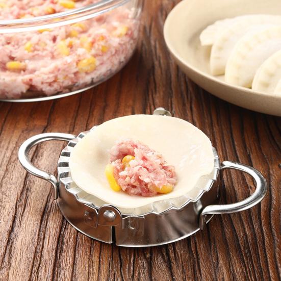 Nerezový knedlíkářský stroj na ravioli, lis na koláče, nerezový kuchyňský gadget pro rychlé skládání wontonového těsta