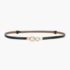 Pearl Buckle Thin Waistband Women's Dress Decoration Simple Niche Belt Waist Collection Retro Style Cowhide