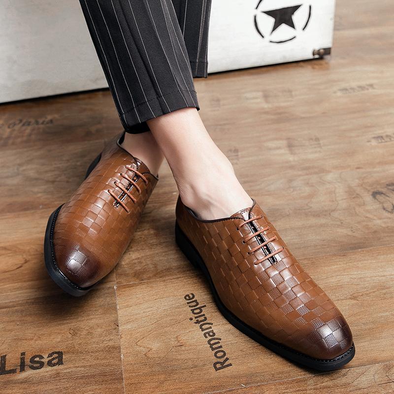 New men's leather shoes Fashionable minimalist style Wedding Trend Outdoor Leisure Business Office Men's Shoes Plus Size 46