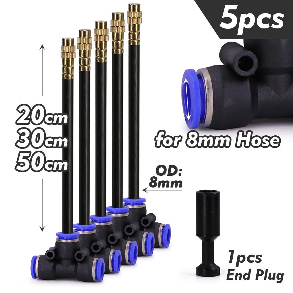 20/30/50cm 360° Bend Misting Nozzle Adjustable Sprayer Outdoor Garden Irrigation Watering Sprinklers 6-16mm Tube Quick Connect
