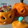 Multi Purpose Storage Box Halloween Pumpkin Candy Box, 3D Printed Container, Fillable Reusable Plastic Bucket Treat for Trick or Treat, Party