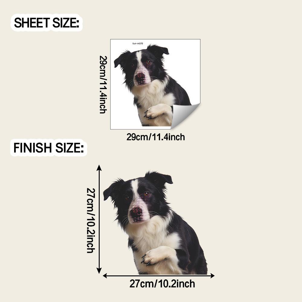 

Cute and Shy Border Collie Decorative Stickers for Home Bathroom and Toilet Area