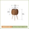 Triangular Faux Rattan Flower Stand - Desktop Succulent Holder and Decorative Straw Woven Pot