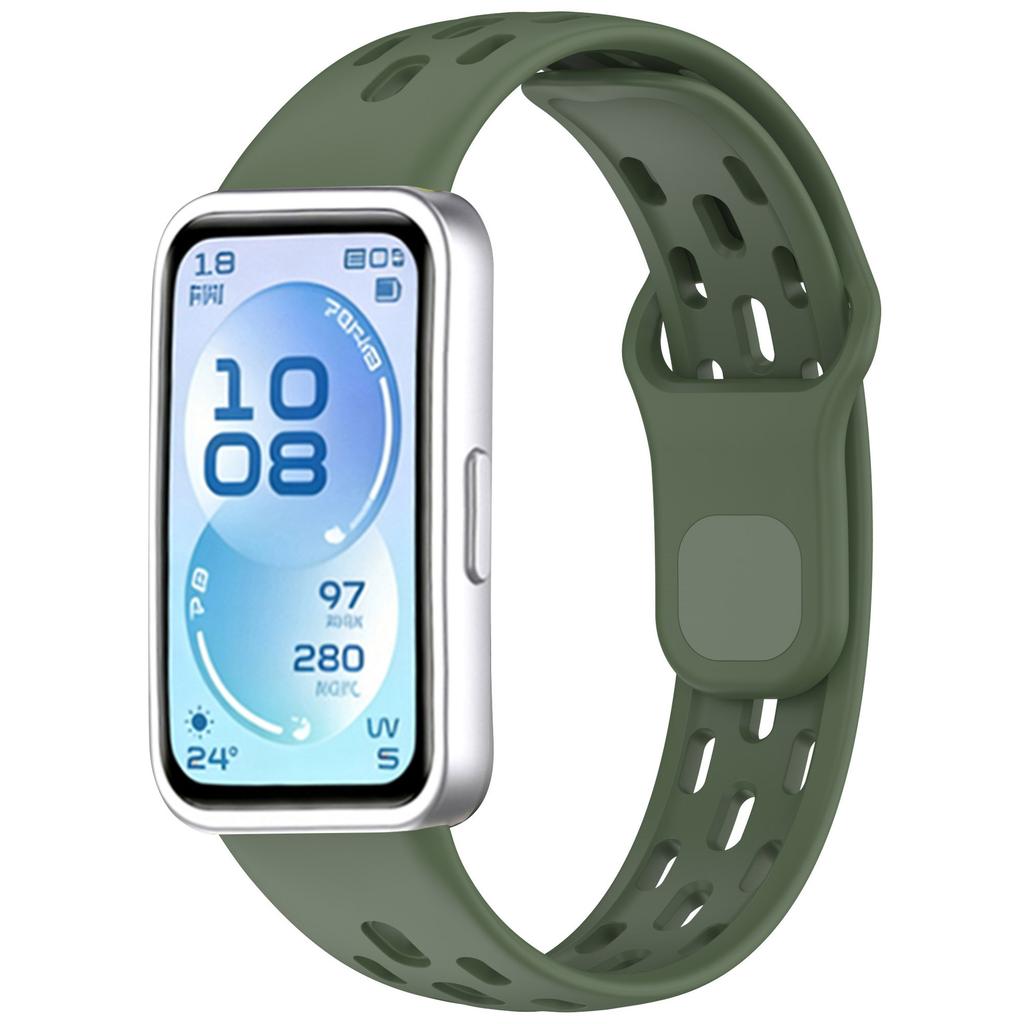 For Band 11/11 Pro Cellular Network Breathable TPE 18mm Watch Strap with Snap Button Buckle