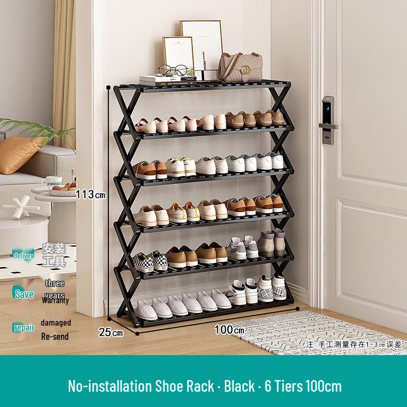 Compact Foldable Shoe Rack: Multi-Layer, No-Install, Space-Saving Storage for Indoor Entrances.