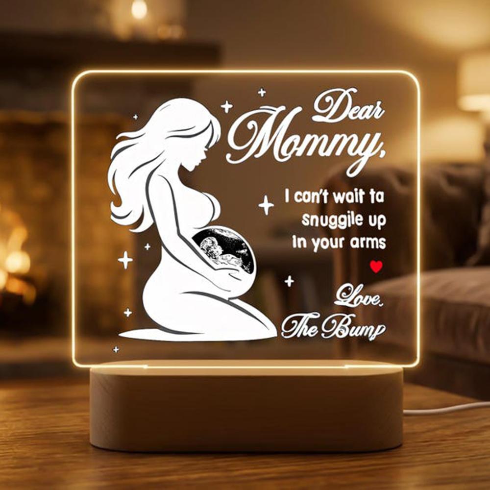 Custom Baby Photo Night Light Personalized Baby Ultrasound LED Light Soft Eye Caring Bedside Lamp Pregnancy Announcement Gift