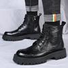 Mode Streetwear Herren Motorradstiefel Vielseitige Lässige High Top Schuhe Herren Echtes Leder Business Stiefel Klassische Kurze Stiefel