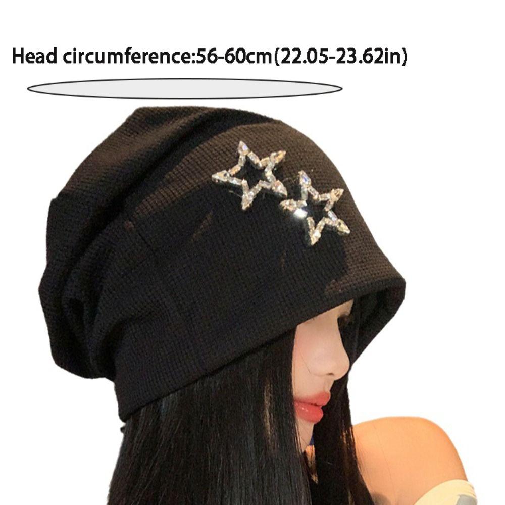 Ear Protection Star Beret Hat Bling Bling Decor Gothic Lolita Hat Slouchy Skull Cap Street Style
