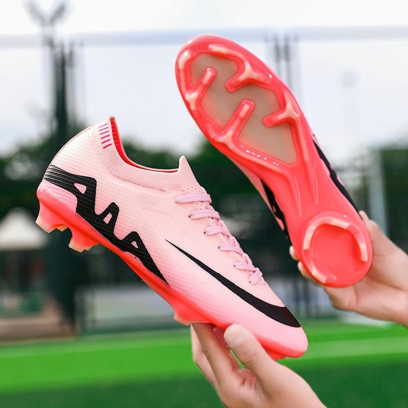New Men Football Boots Ultralight Grass Sneakers Cleats Breathable Soccer Shoes Match Indoor Long Spikes Training Drop Shipping