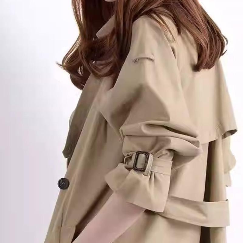 Temperament high-end double-breasted medium and long trench coat, spring and autumn new thin women's clothing, spring, high-end coat