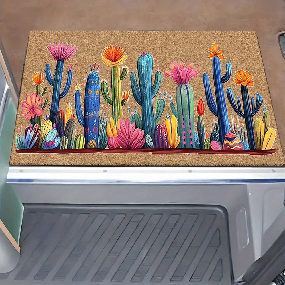 VIKAMA Beautiful Cactus Flower Carpet Lightweight Doormat Stain-Resistant Welcome Mat Rug For Bedroom Carpet For Live Room Home