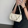 Small fresh cloud underarm bag niche design pleated shoulder bag women's crossbody texture chain woven handbag