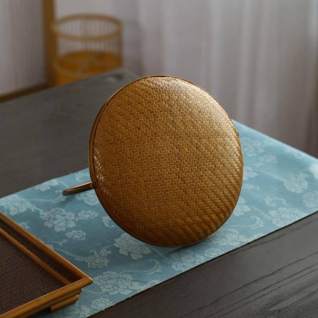 Multi-Layer Bamboo Hand-Woven Basket Display Stand for Fruits, Tea, and Pastries