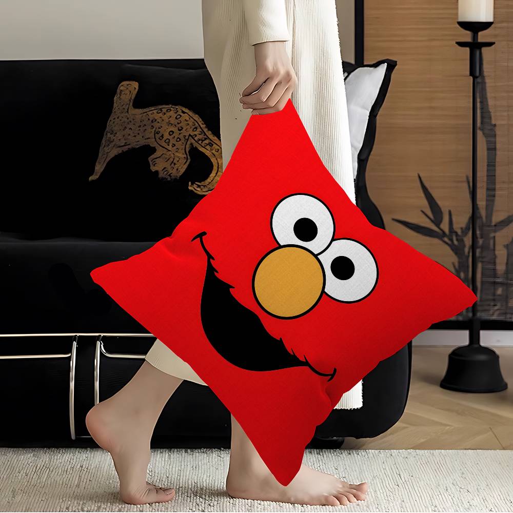 S-Sesame S-Street Cartoon Cushion Cover Car Throw Pillow Case For Sofa Car Christmas Gift 40x40cm 45x45cm