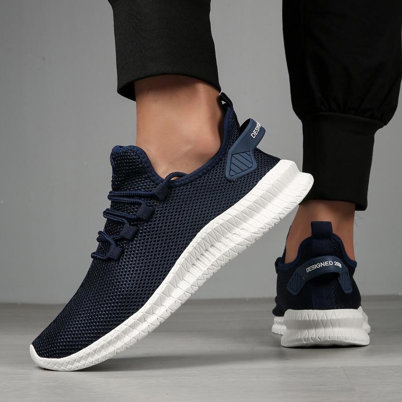 Nová móda Pánské tenisky Síťované ležérní boty Šněrovací Lehké Pohodlné Vulkanizované boty Tenis Zapatillas Hombre Velké