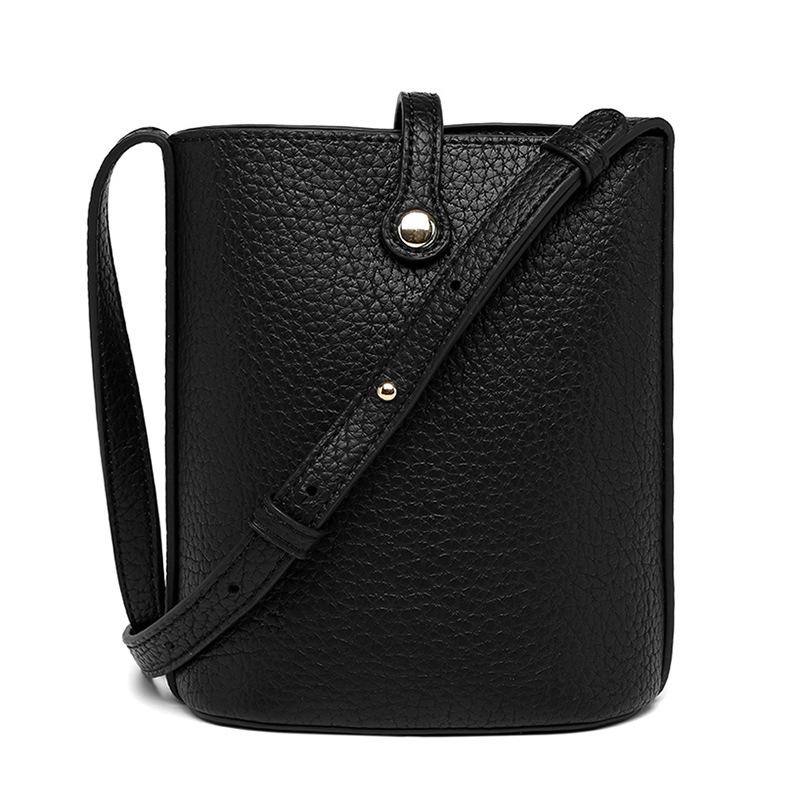Mini lightweight soft leather bucket bag 2024 new fashion small bag for women Korean version textured casual crossbody phone bag