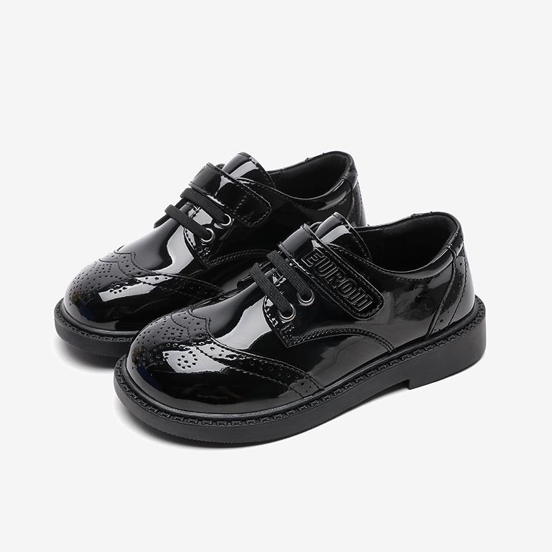 Girls' Leather Shoes Spring and Autumn New Black Soft End Children's Fashion British Style Performance Princess Single-Layer Shoes