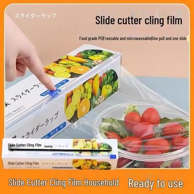 Extra Thick Hand-Tear-Free Cling Film with Cutter – Large Roll, Household Food-Grade Quality
