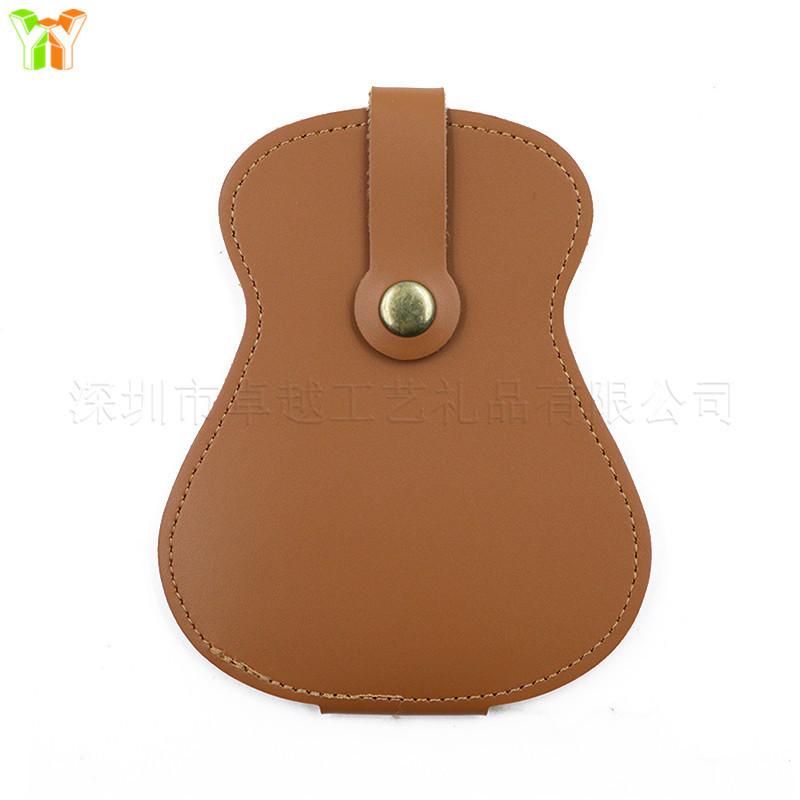 Leather Embroidery Guitar Pick Bag Large Capacity Storage Pick Pouch For Acoustic Guitar
