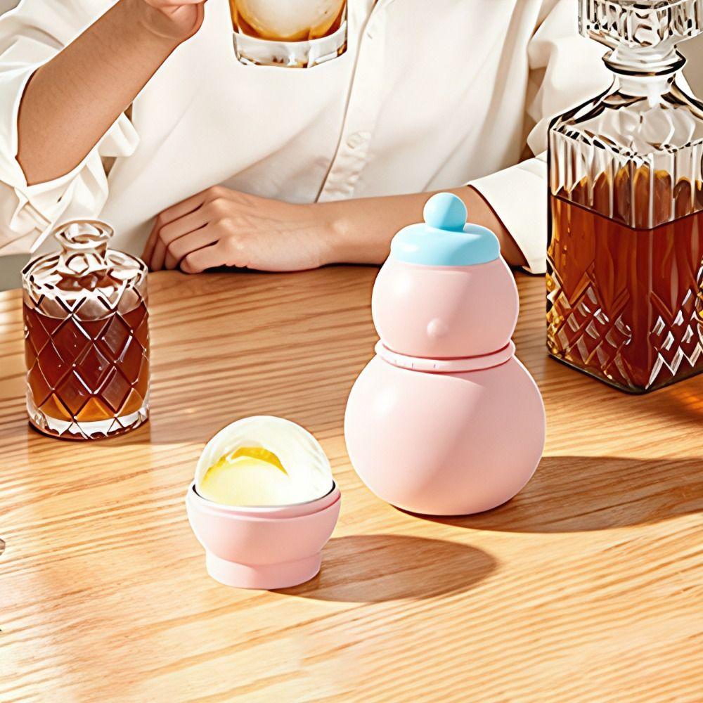 Non-stick Snowman Design Ice Ball Cup 3 in 1 Ice Cube Maker Portable Ice Cube Cup Bar