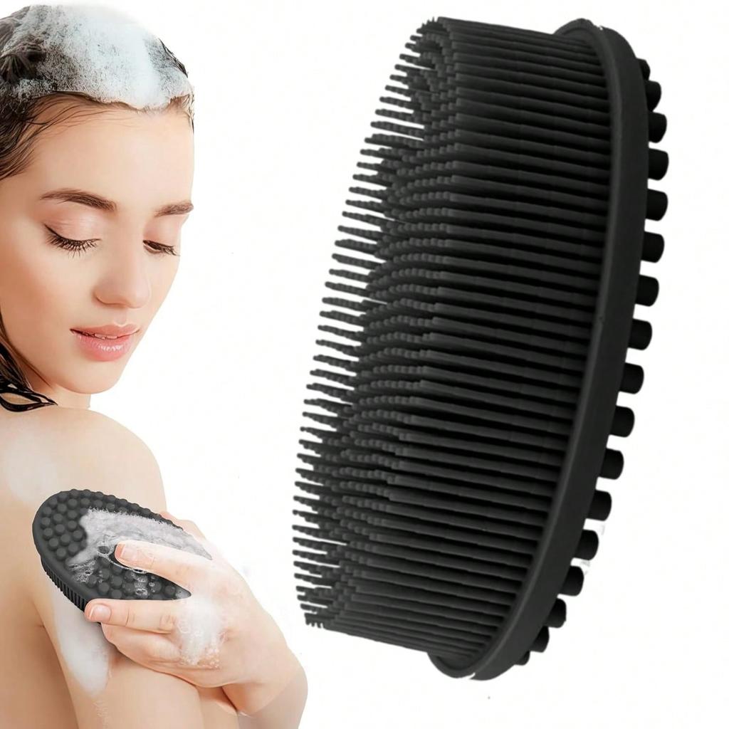 Cleaning Brush, Suitable For Shower, Silicone Shampoo & Body Wash Brush, Double-Sided Friction Bath Brush, Massage Bath Brush, Bathroom Cleaning Tool