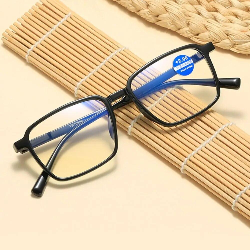 Men Women Reading Glasses Anti-Blue Light Optical Spectacle Eyeglass Square Eyeglasses Office Hyperopia Glasses Glasses +100 400