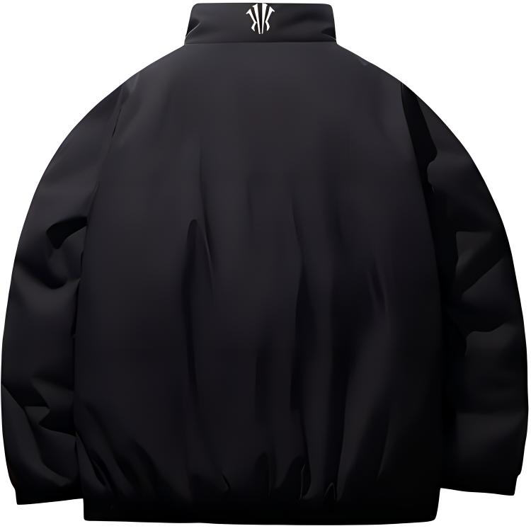 Anta Basketball Series Sports Casual Simple Stand Collar Loose Jacket Unisex Jacket Basic-Black 172441802-3