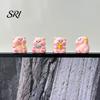 Animal Desk Accessory Pig Ornament Small Pink Piglet Synthetic Resin Figurine Decor with Raincoat Yellow Duck Micro Landscape