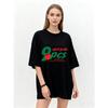 Oversized T-Shirt Black 9 Spirit Fruits Galatians 522 23 Bible Verse Graphic Print Casual Streetwear Fashion Women's Loose Fit Top Daily Wear