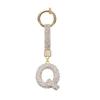 Elegant Rhinestones Studded Keychain Featuring Initial Letters, Lightweight Alloy Gift for Students and Professionals