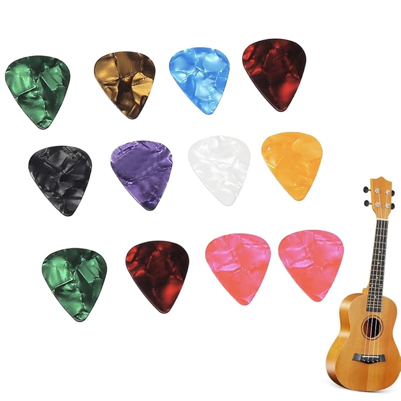 thumbnail image 2 of 12 Pcs Guitar Picks Assortment – 0.5mm, 0.75mm, 1mm Thickness, Colorful Plectrums For Acoustic, Electric, And Bass 2 of 12