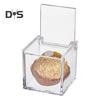 Clear Acrylic Boxes Small Square Cube Containers with Lid Plastic Storage Organizer for Candy Pill Tiny Jewelry
