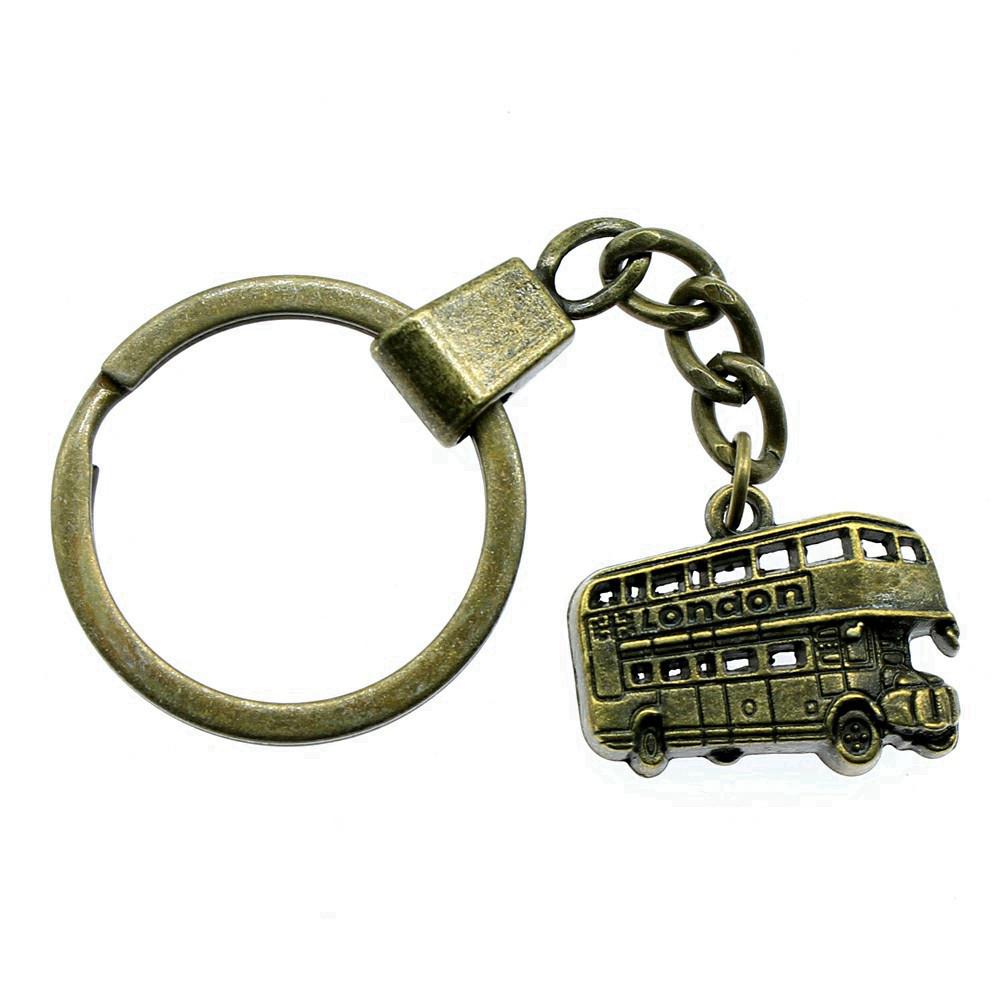 Ornate Gear Keychain Antique Style Punk Pendant Key Holder 30mm Ring