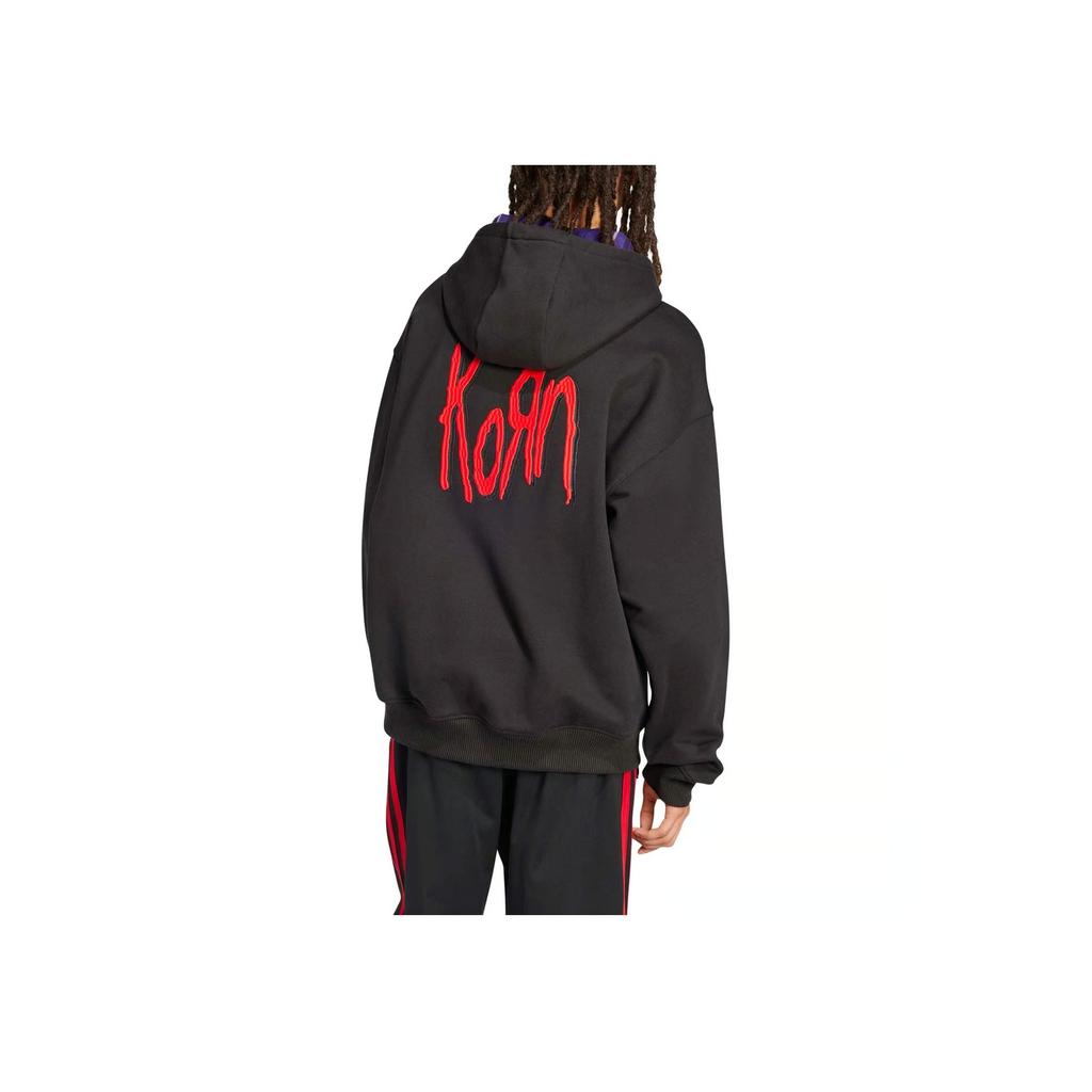 adidas X KoRn Hoodie (FW24) Schwarze Damen Streetwear JG1337