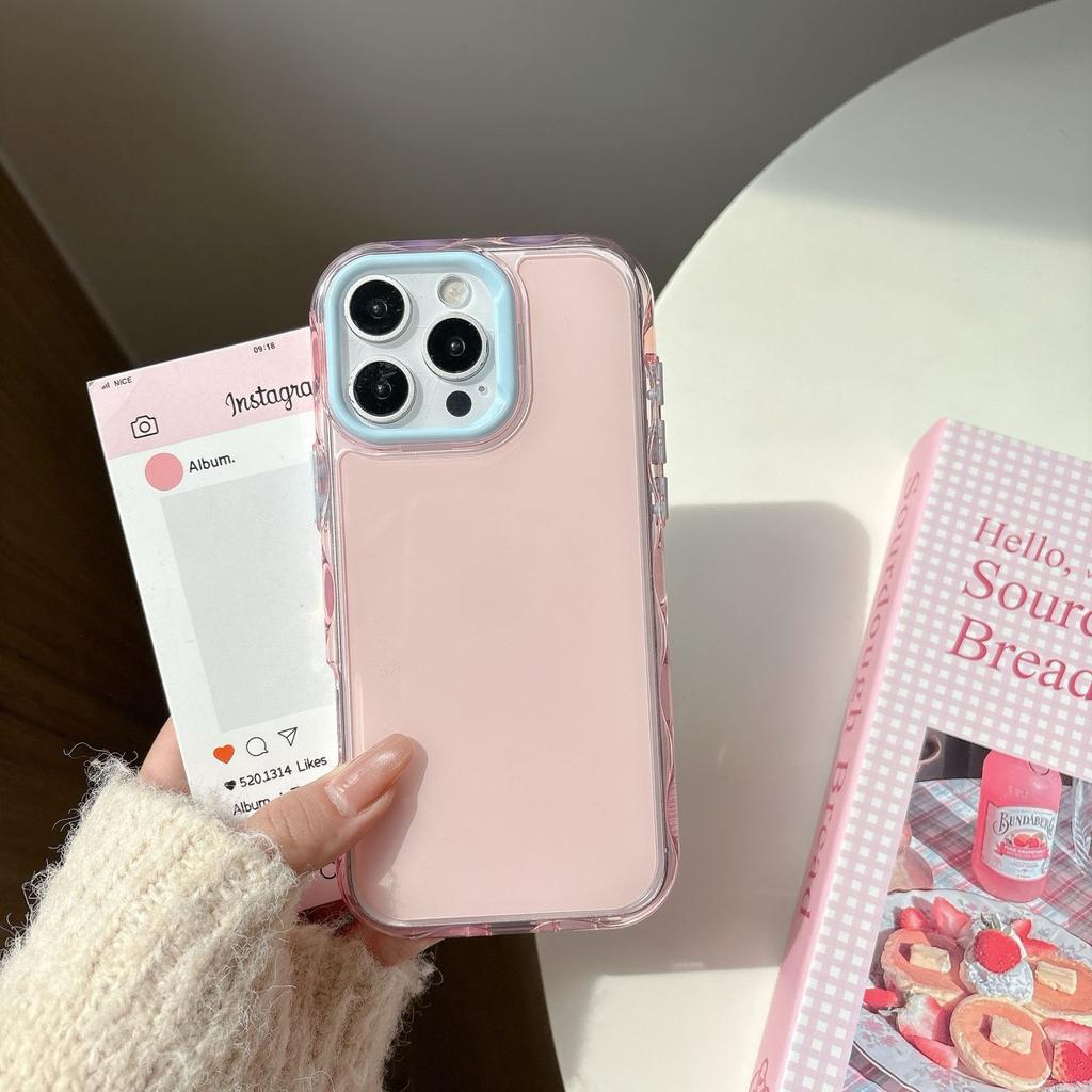 Summer Small and Fresh Wavy Mobile Phone Case Suitable for IPhone 16 Jelly Candy Color Anti-fall Shell Apple 15PRO