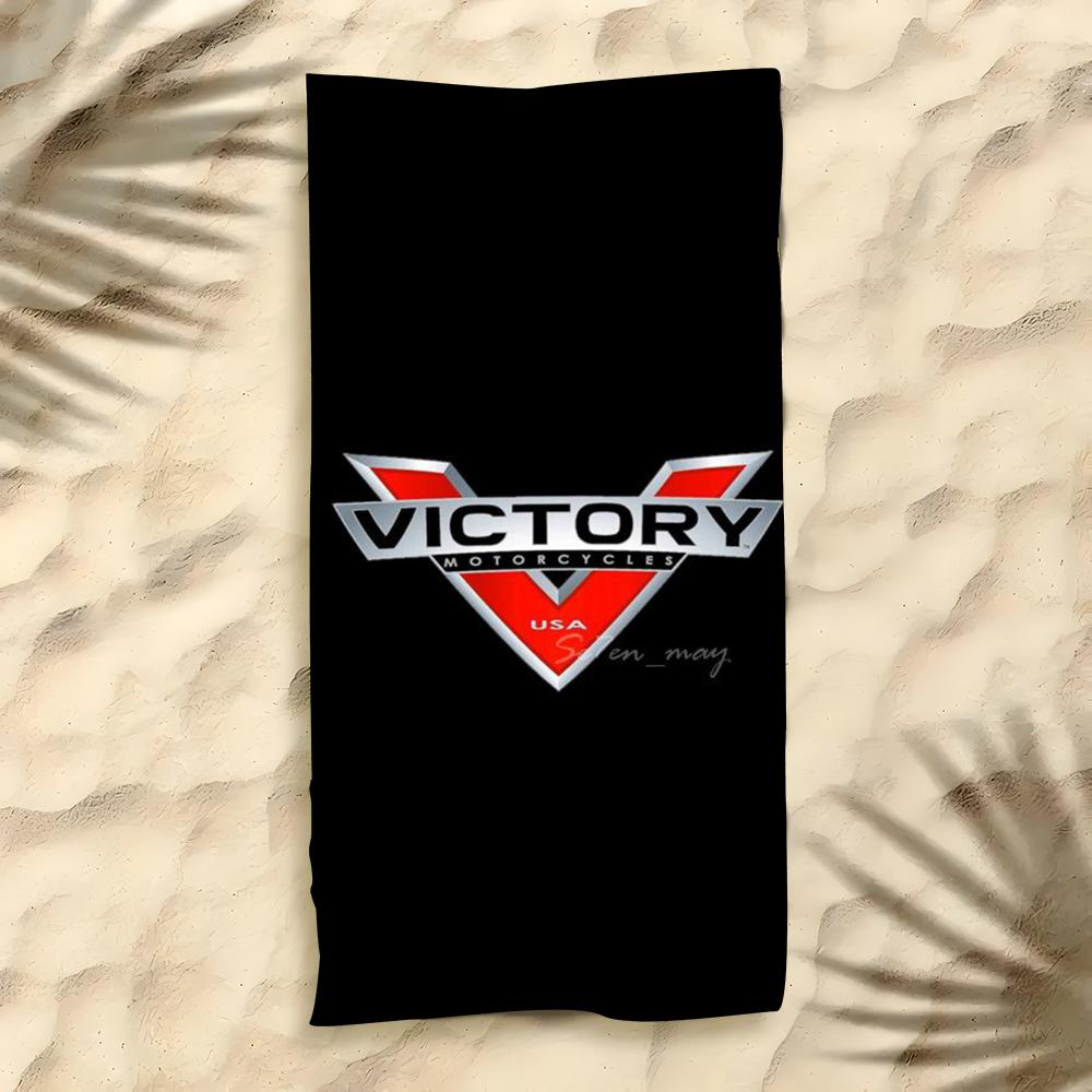Marke Victory Motorcycles Handtuch Polyester Strandtuch Schnelltrocknend Sandfrei Badetuch für Sommer Pool Reisen Urlaub
