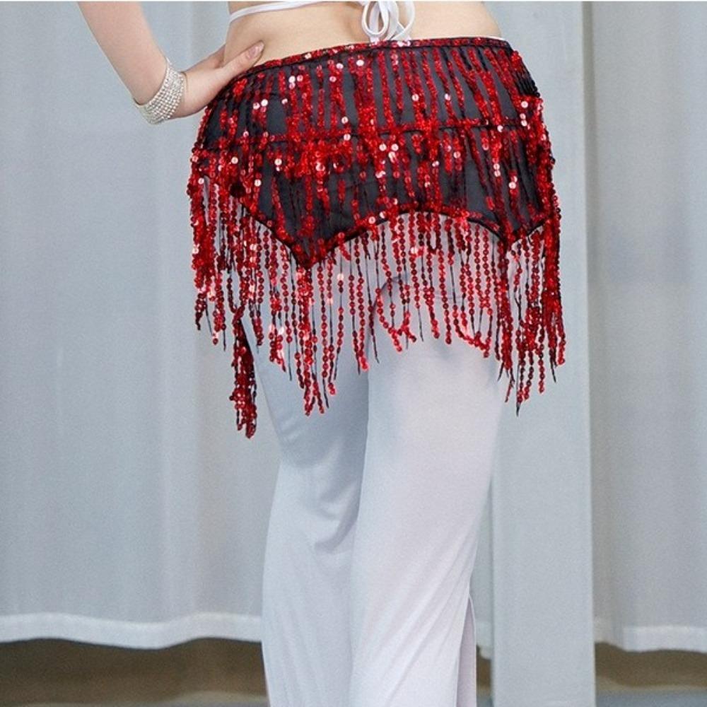 Shiny Sequins Belly Dance Hip Scarf 4 Colors Belly Dance Belt Dance Skirt Waist Belts  For Girl