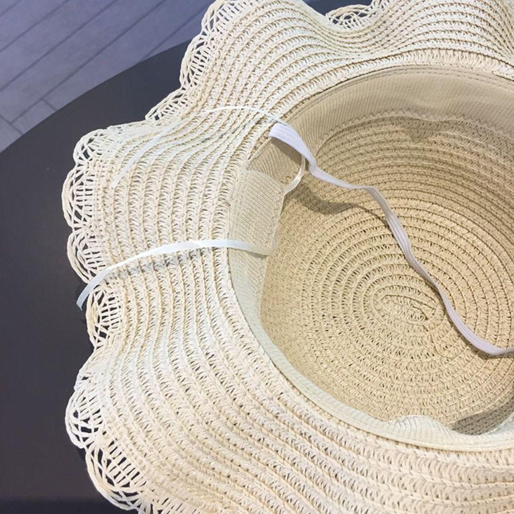 Straw Children Straw Hat Lace Beach Bucket Cap New Straw Shoulder Bag Baby Girls