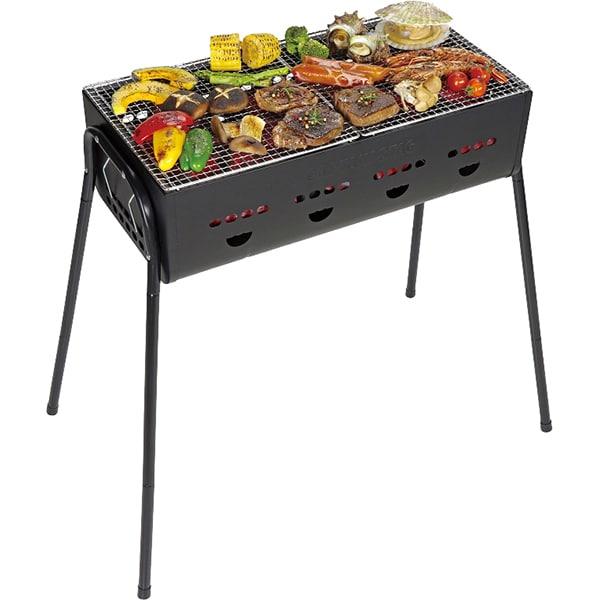 Captain Stag Ug 0112 [Barbecue STove Grill  Bonfire  3 Way Barbecue Grill  600  For 4 To 6 People   Height 3 Levels Adjustable  Black]