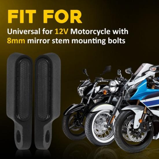 Motorcycle Handlebar Light Sequential LED Turn Signals Flowing Smoked For Harley