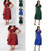 Trendy Plus Size Summer Vogue Sexy Asymmetric Hem V Neck Mini Dress For Fashion Forward Women